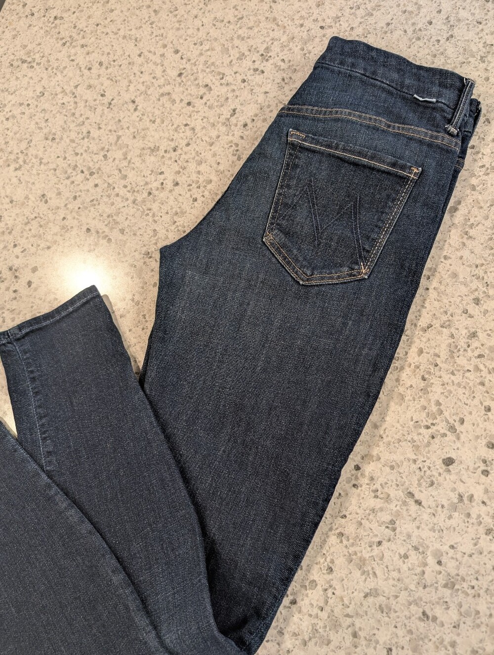 Revolve 26 Mother High Waisted Looker Denim Stretch Skinny Jeans Distressed Blue